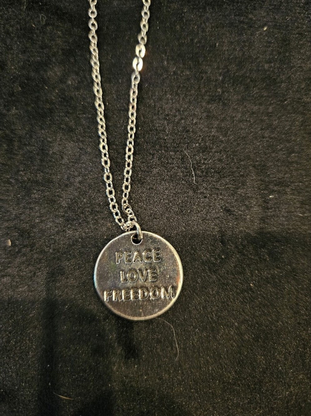 Paparazzi Freedom Isn't Free Engraved Pendant Necklace Silver